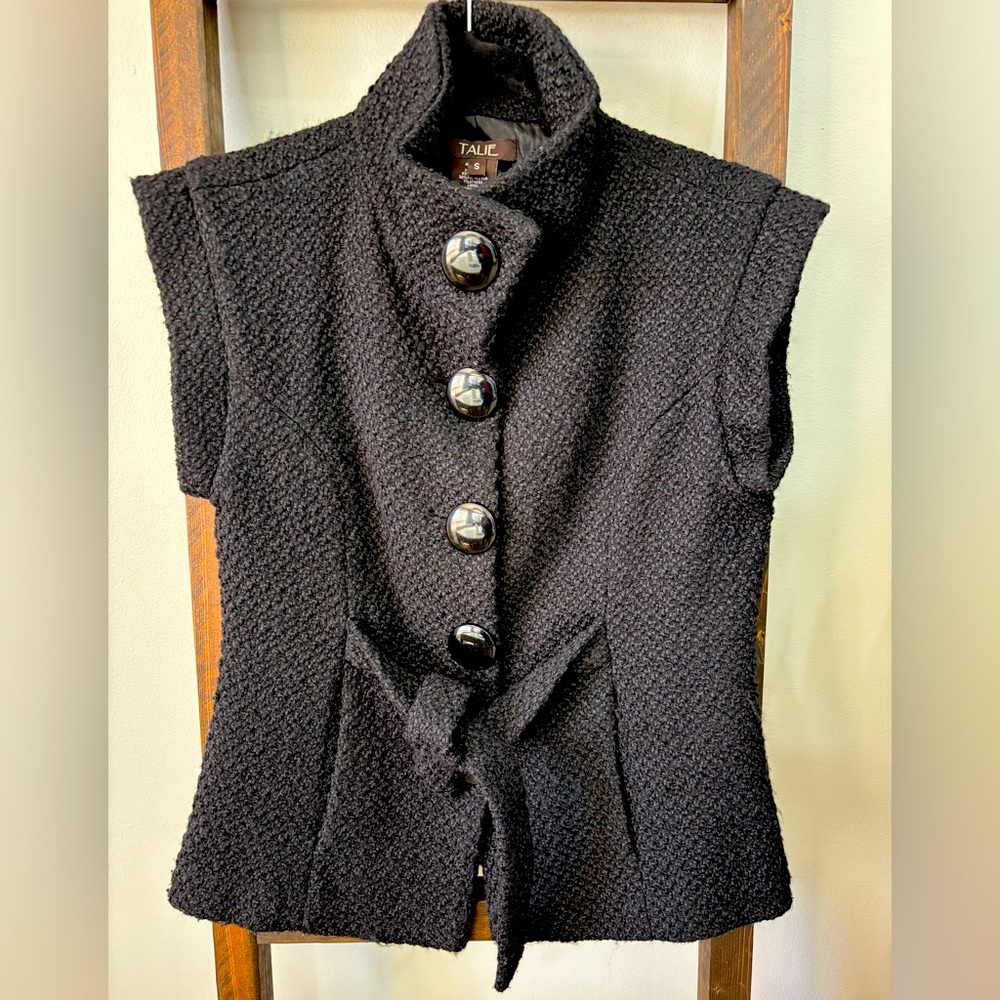 Talie Black Button-Up Vest